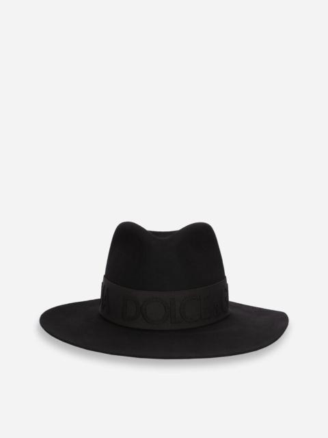 Dolce & Gabbana Lapin felt fedora with DG logo