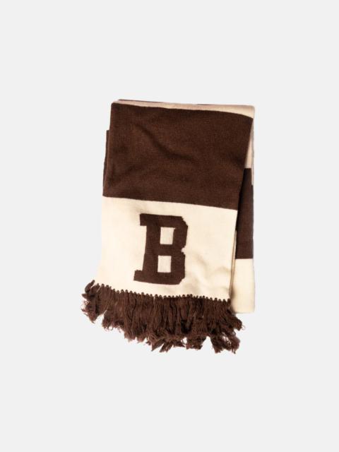 J. PRESS BROWN WOOL RUGBY STRIPE SCARF