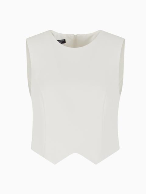 EMPORIO ARMANI ICON TRIACETATE FABRIC TOP