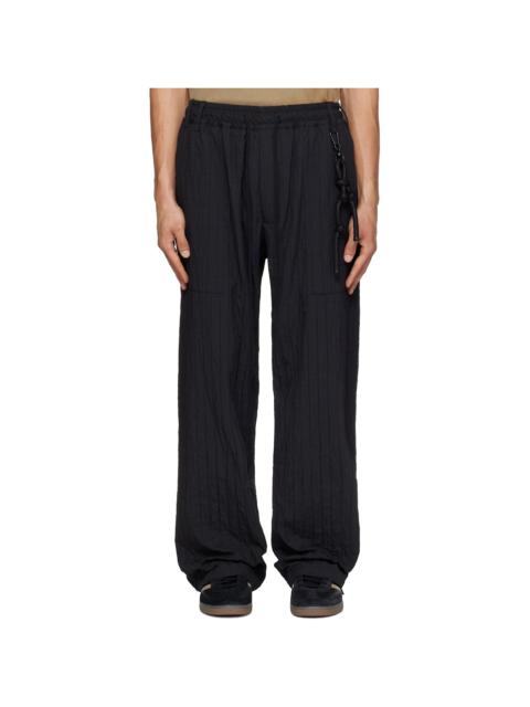 Song for the Mute Black Wide Weave Stripe Gym Track Pants