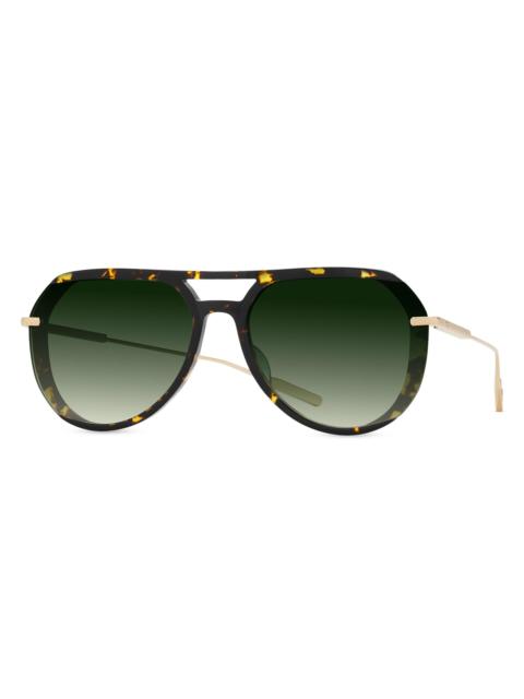 BARTON PERREIRA Women's Auriol 62MM Aviator Sunglasses - Gold Green