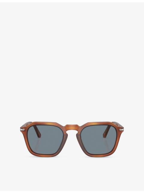 Persol PO3292S Square-Frame Tortoiseshell Acetate Sunglasses