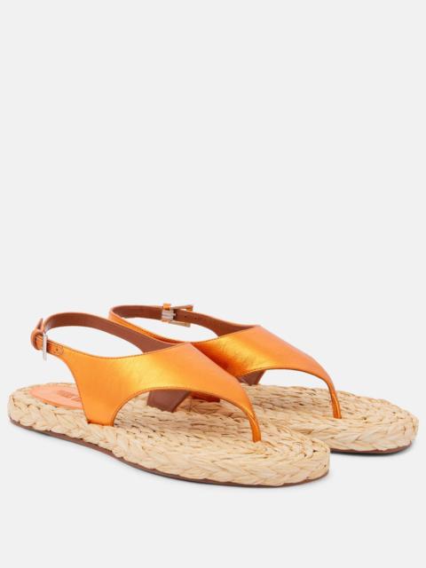 PARIS TEXAS Amalfi metallic leather thong sandals