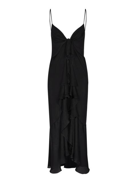 Johanna Ortiz Iluminating Ruffled Silk Top black