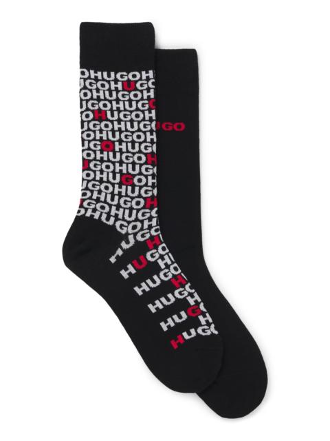 HUGO TWO-PACK OF REGULAR-LENGTH SOCKS WITH LOGO DETAILS