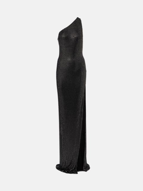 GUCCI Embellished one-shoulder jersey gown