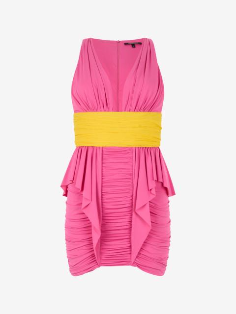 Roberto Cavalli Two-Tone Draped Dress