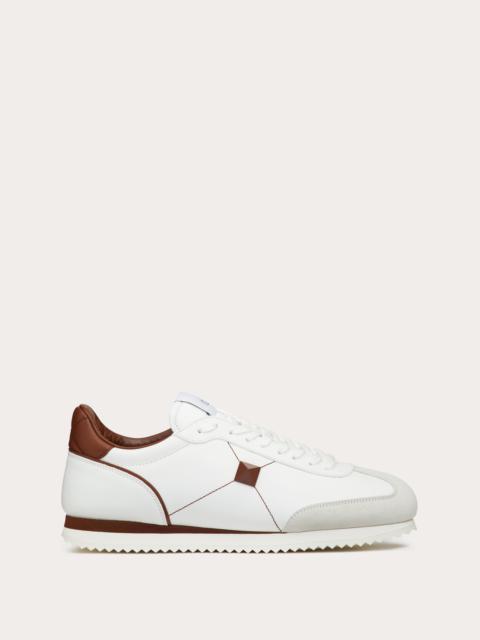 Valentino STUD AROUND LOW-TOP CALFSKIN AND NAPPA LEATHER SNEAKER