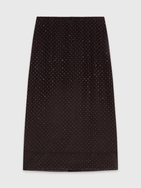 maje Rhinestone midi skirt