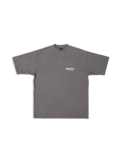 BALENCIAGA Men's Political Campaign T-shirt Large Fit  in Grey