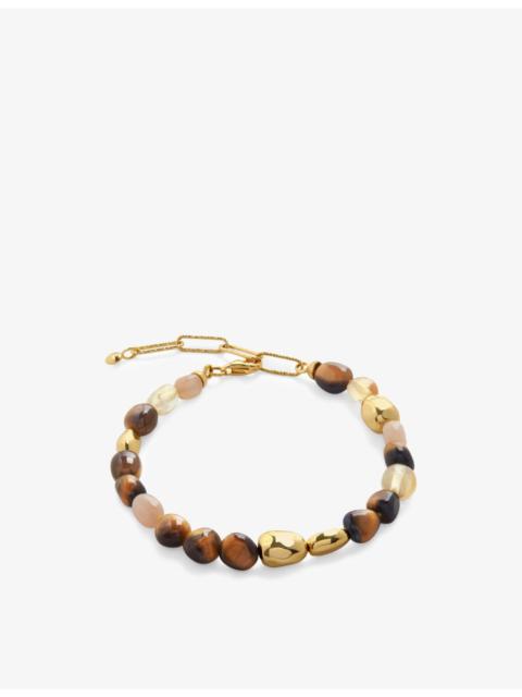 MONICA VINADER Rio 18ct yellow gold-plated vermeil sterling-silver, tiger's eye, peach moonstone and citrine beaded