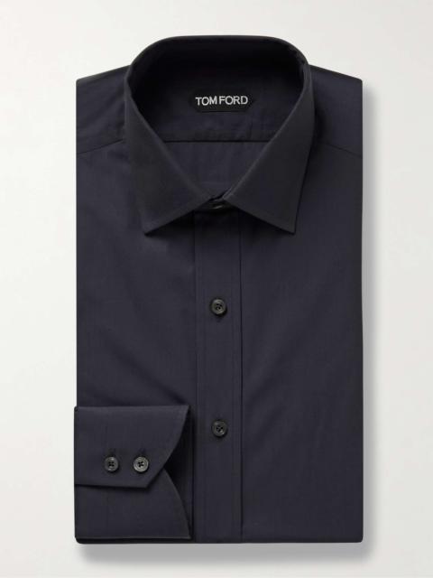 Cutaway-Collar Cotton-Poplin Shirt