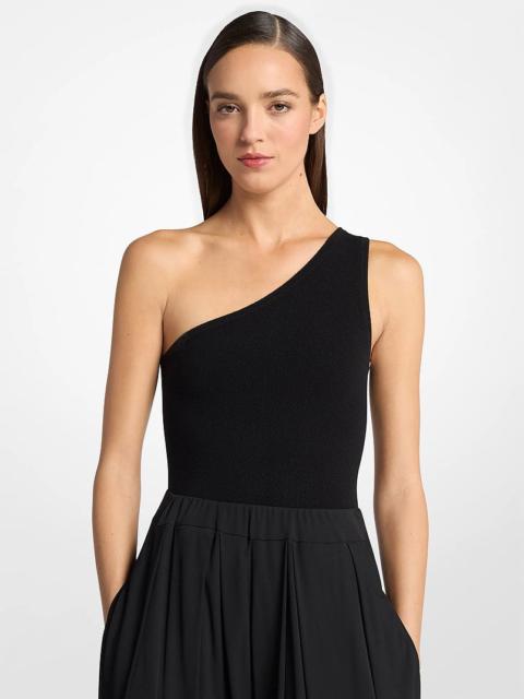 MICHAEL KORS COLLECTION Stretch Cashmere Blend One-Shoulder Bodysuit