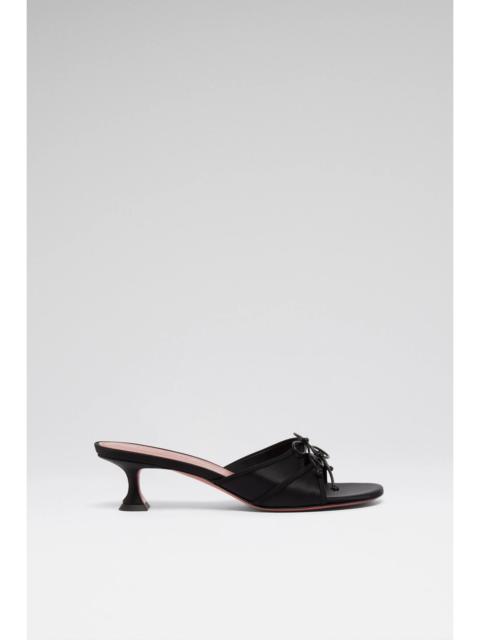 Amina Muaddi ELEONORA SLIPPER 45 BLACK SATIN