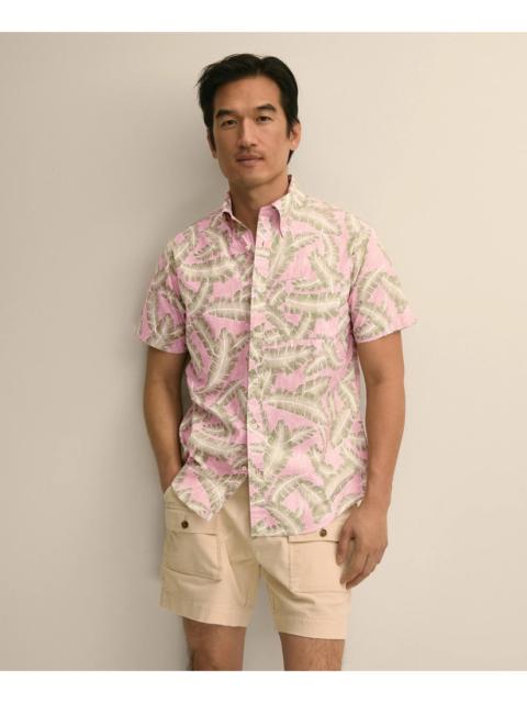 Brooks Brothers Friday Shirt, Short-Sleeve Poplin Palm Leaf