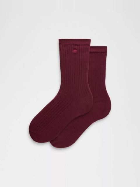 lululemon Unisex Ribbed Cotton-Blend Crew Socks