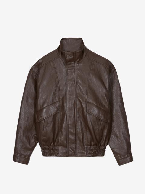 The Frankie Shop Burland Faux Leather Jacket - Brown