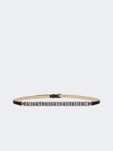 Max Mara Bejewelled satin belt - BLACK