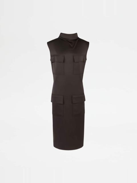 Tod's DRESS IN VISCOSE - BROWN