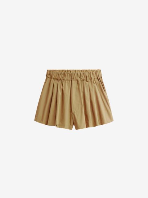 The Frankie Shop Castalia Cotton Gathered Shorts - Camel