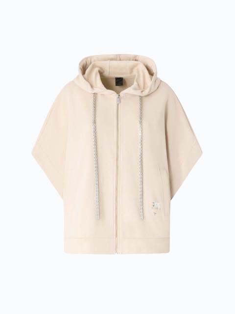 PINKO FLEECE JACKET WITH HOOD AND CHAIN