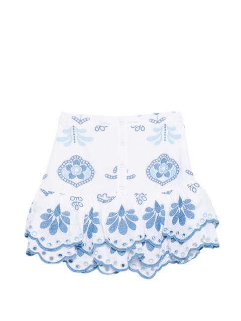 Charo Ruiz Leora embroidered mini skirt