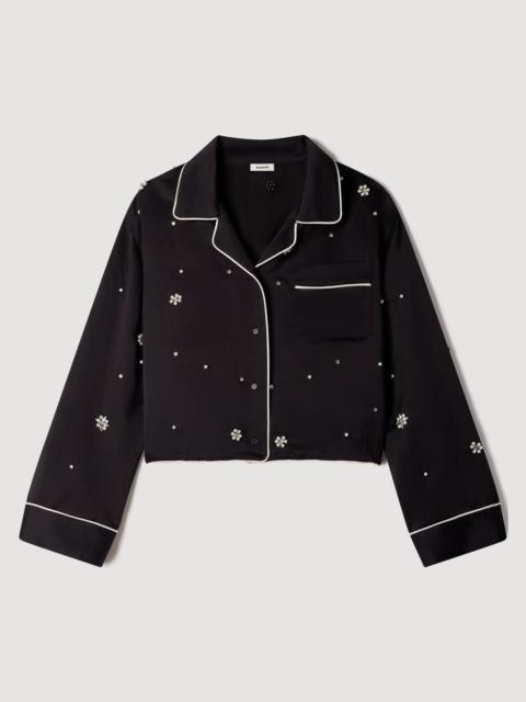 Sandro SHIRT WITH BEADS AND RHINESTONES