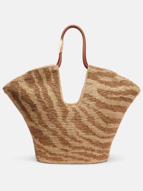 Zimmermann Goldentime Large raffia tote bag