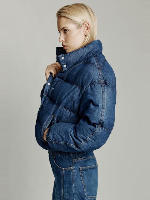 BARDOT Denim Bomber Jacket In Dark Denim