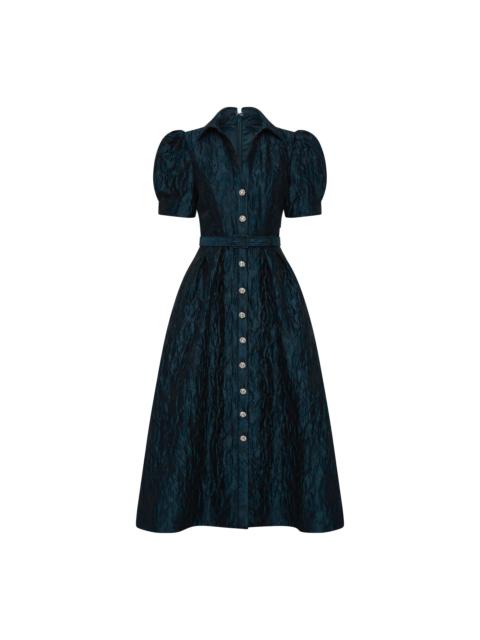 REBECCA VALLANCE Cascades Short Sleeve Midi Dress
