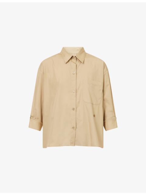 TWP New Earl Asymmetric-Button Cotton Shirt