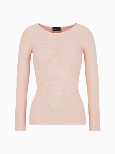 GIORGIO ARMANI Links-stitch viscose long-sleeved jumper