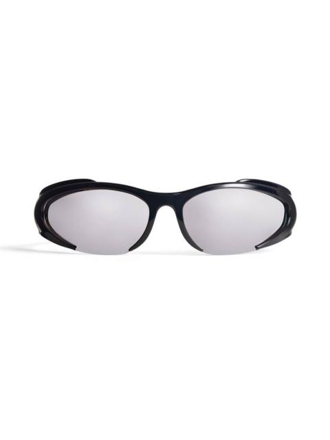 BALENCIAGA Skiwear - Reverse Xpander Rectangle Sunglasses in Black