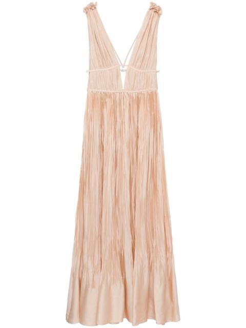 SIMKHAI Ostara pleated satin gown