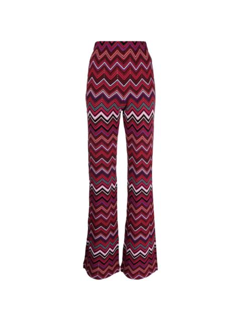 zigzag-print high-waisted trousers