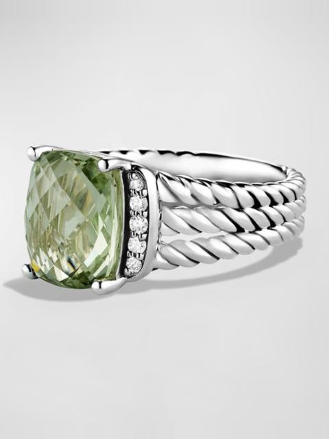 DAVID YURMAN Petite Wheaton Ring with Prasiolite and Diamonds