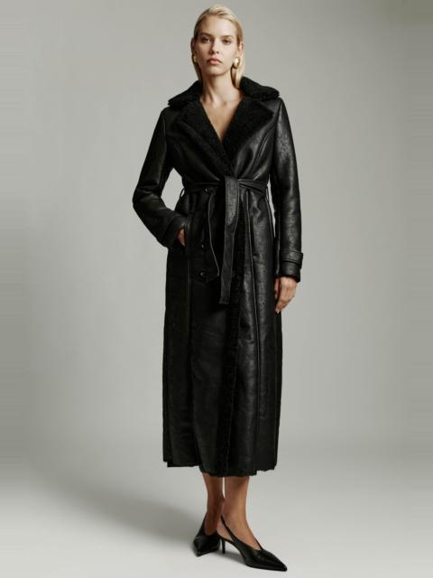 BARDOT Vegan Leather Shirling Coat In Black