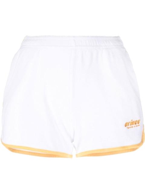 Sporty & Rich logo-embroidered cotton shorts