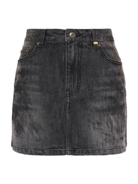 We11done Black Womens Washed Denim Mini