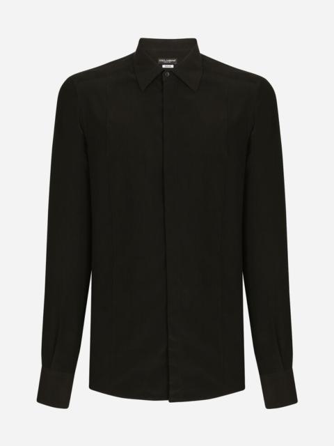 Dolce & Gabbana Gold-fit crêpe de chine shirt