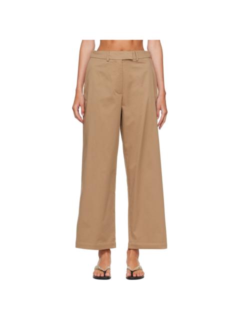 CORDERA Beige Low Rise Cotton Trousers