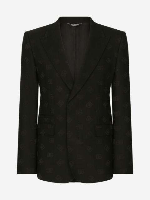 Dolce & Gabbana Single-breasted wool Sicilia-fit jacket with jacquard DG detailing
