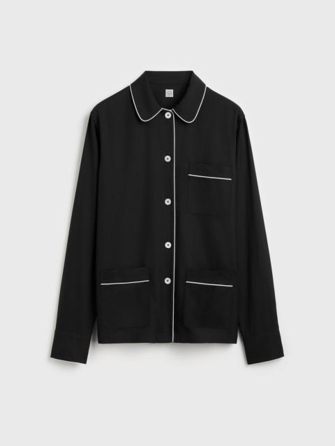 TOTEME Piped pj top black