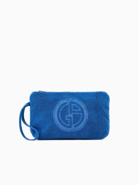 GIORGIO ARMANI Cotton terry clutch bag