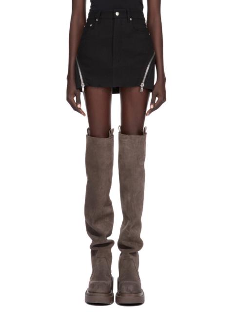 Rick Owens zip-detail frayed mini skirt