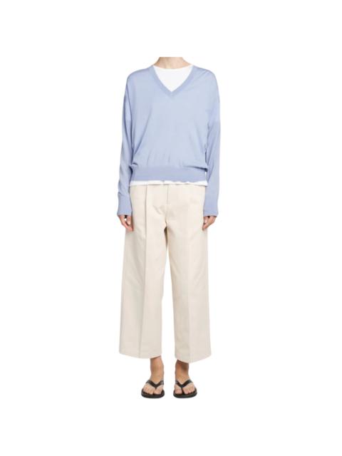 MARIA McMANUS Sky Blue Deep V-Neck