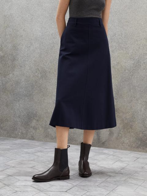 Brunello Cucinelli Stretch cotton couture interlock A-line midi skirt