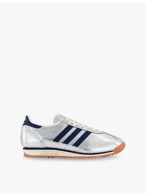 adidas SL 7 Metallic-Leather Low-Top Trainers