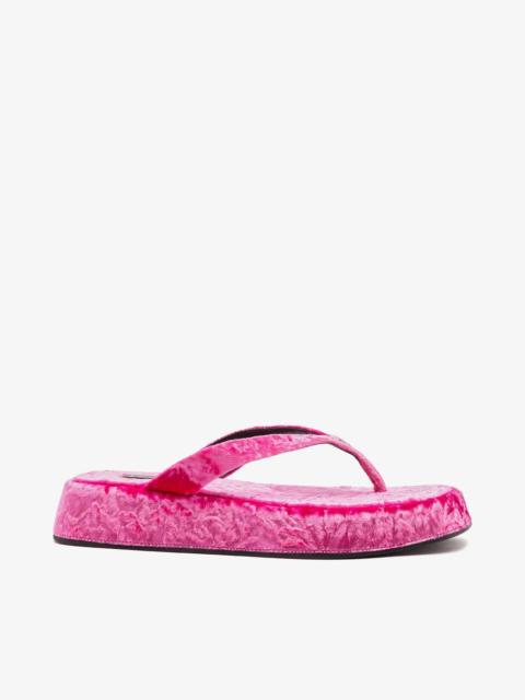Larroudé Roxy Thong Sandal Pink Velvet
