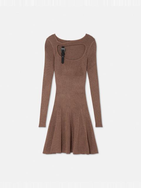 VERSACE JEANS COUTURE Baroque Buckle Ribbed Mini Dress